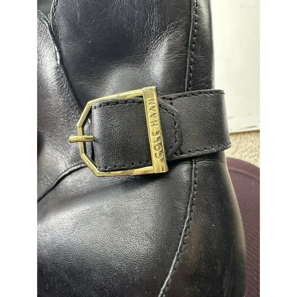 Cole Haan Size 8 B Womens Kimberly Black Leather Side Zip Ankle Bootie W22299
